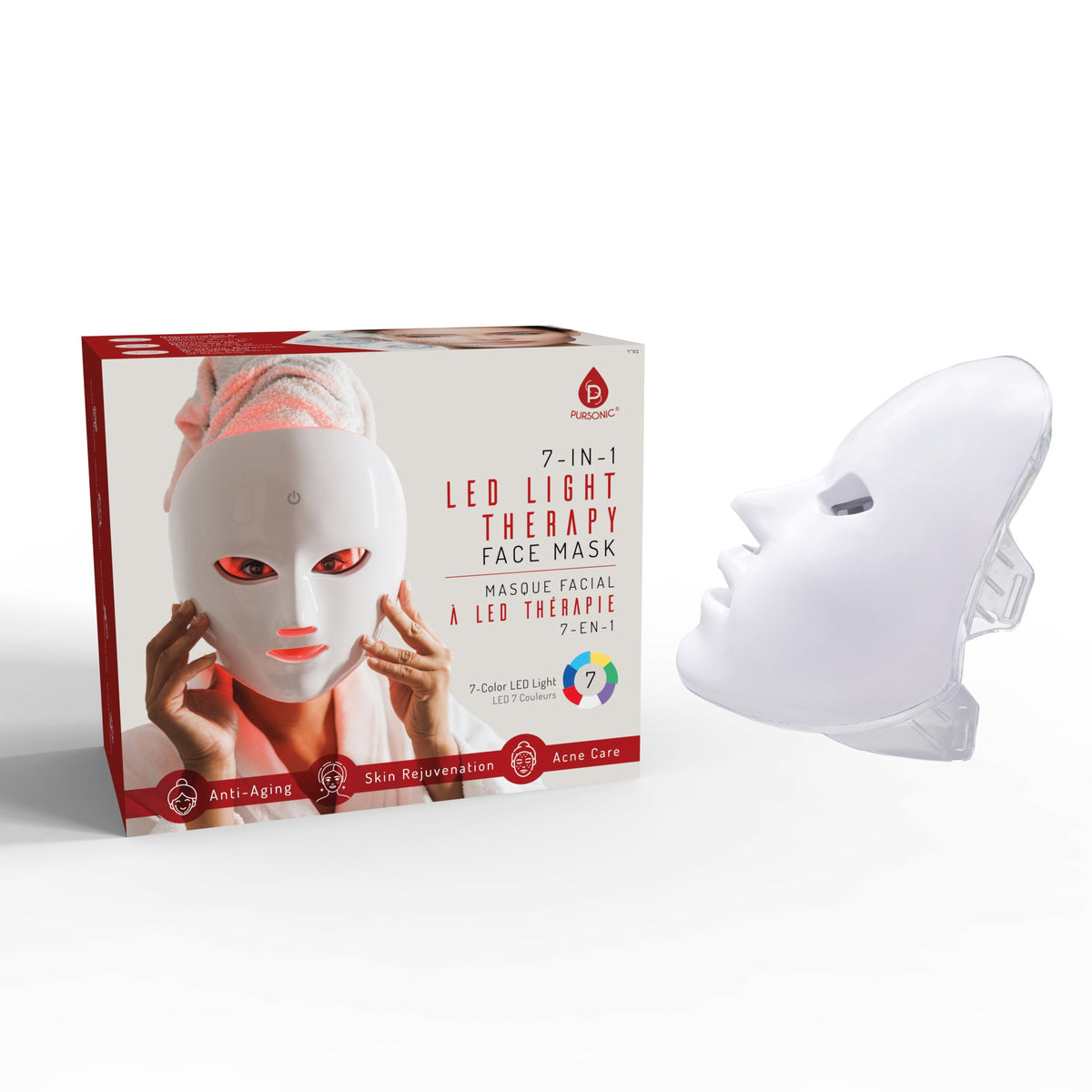 Total Self-Care System – Heated Foot Spa, Percussion Massage Gun & 7-Color LED Beauty Mask